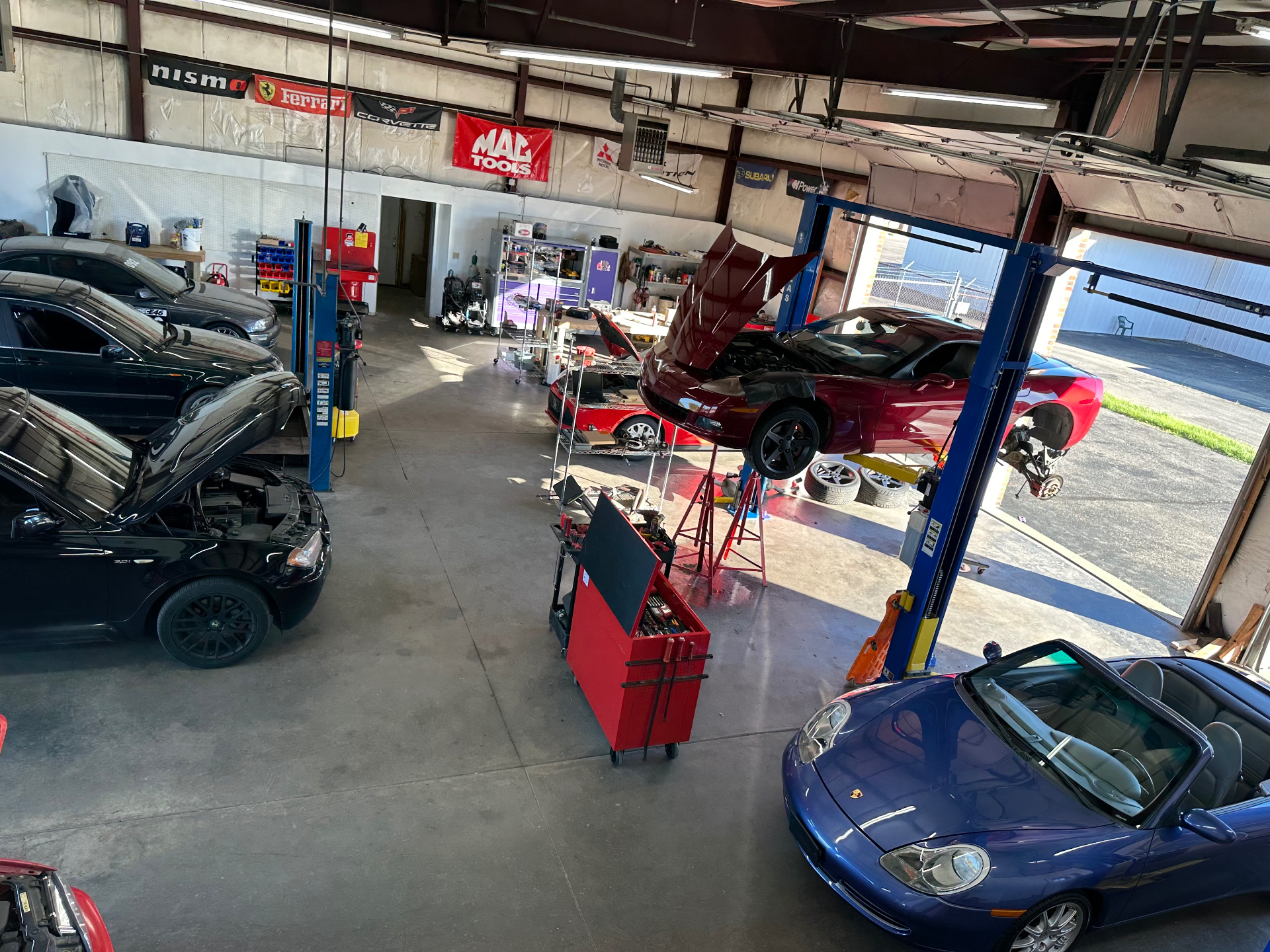 Exotic car service in progress